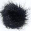 BLACK BEANIE HAT with Black Fox faux fur Pom - Image 4