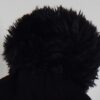 BLACK STOCKING HAT with Black Short Faux Fur Pom - Image 4
