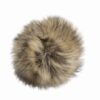BLACK BEANIE HAT with Tan / Black Fox faux fur Pom - Image 5